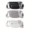 Women Retro Belt Bag Casual Bum Bag with Multi Pockets Polyester Lining Zipper Closure Solid Color Chest Bags for Travel Outdoor