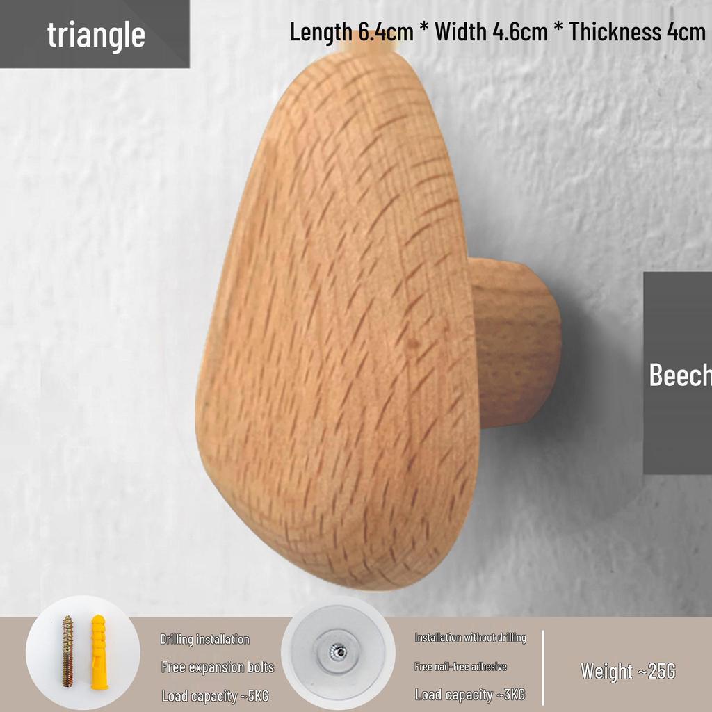 Nordycki Haczyk bez wiercenia z drewna orzechowego: Wieszak na ubrania i kapelusze za drzwiami