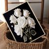 DIY White Rose Pearl Diamond Art Kits Without Frame 30x40cm Gem Art Diamond Painting Kits for Adults/Beginners Gift Idea Home Wall Decor