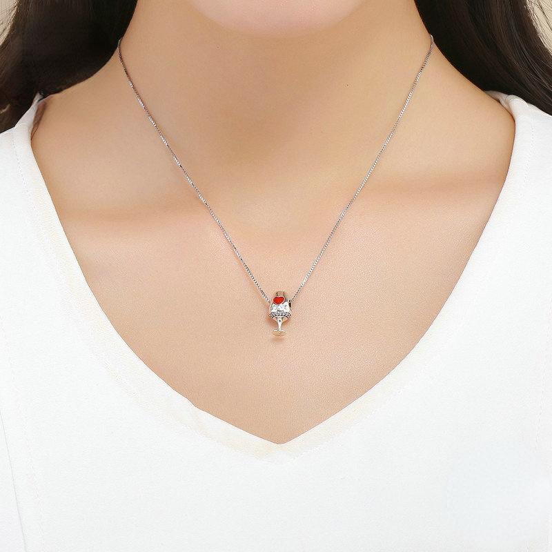 Lindon 925 Sterling Silver Classic kvinners armbånd halskjede anheng zirkon mote gave