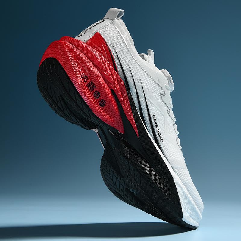 

Men Running Shoes 2025 Carbon Plate Racing Marathon Stable Rebound Wear-resistant Male Sneakers Women Non-slip Outdoor Sneakers 35 червоний