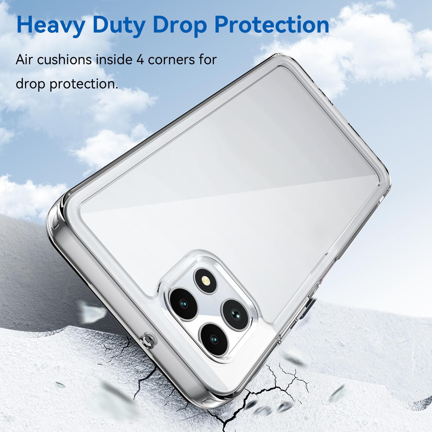 

For T-Mobile REVVL 7 Case Ultra Clear Phone Cover with Electroplated Buttons (Big Rear Lens Hole) A