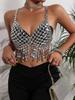 Handmade Festival Bra Women Acrylic Crystal Bikini Top Body Chain Jewelry Harness Lady Fringe Gemstone Bralette