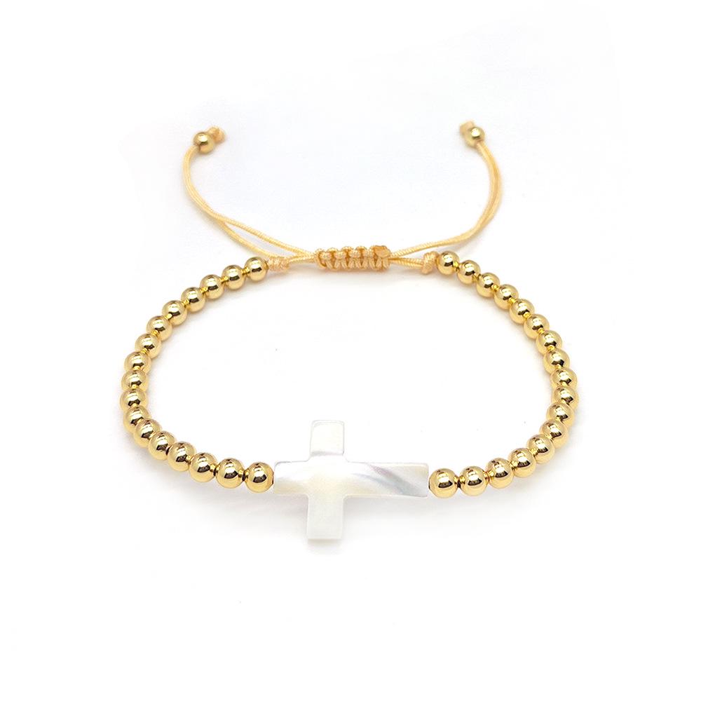 Virgin Mary Woven Pearl Bracelet: European & American Layered Jewelry for Autumn & Winter