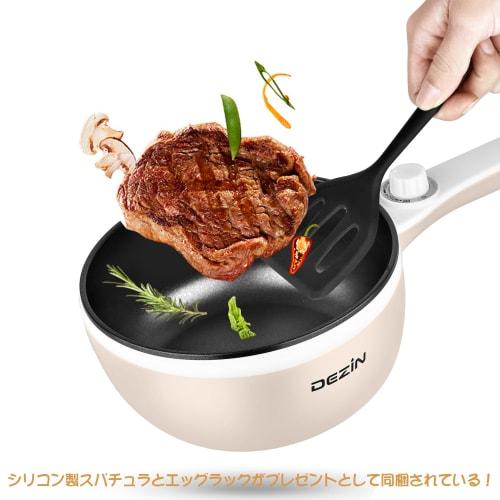 Dezin Electric Pot, 1.5L, for One Person, Temperature Control, Tabletop/Single-Handed Pot for Baking, Stir-Frying, and Simmering, Ramen Pot, Electric