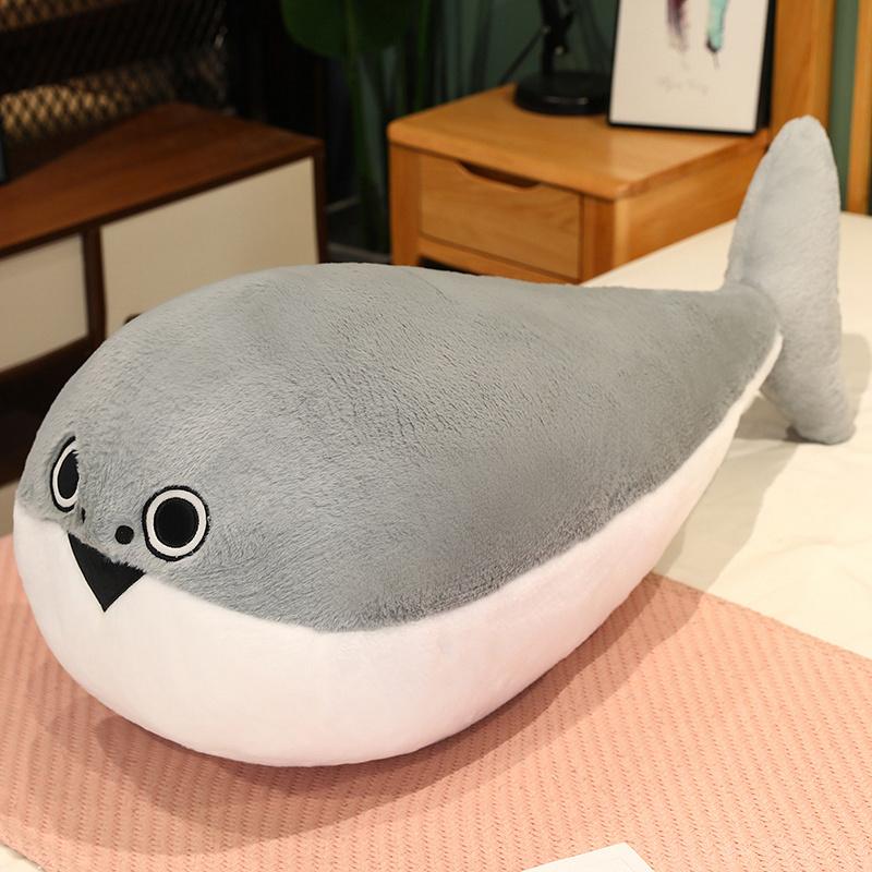 50/80/100CM Sacabambaspis Grey Lifelike Fish Doll Plush Toy Stuffed Pillow Sea Animals Toys Sofa Cushion Decor for Kids Girls