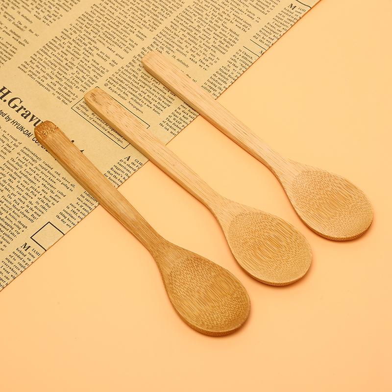 Wooden Round Bamboo Spoon Soup Tea Coffee Salt Spoon Jam Scoop Kitchen Tools