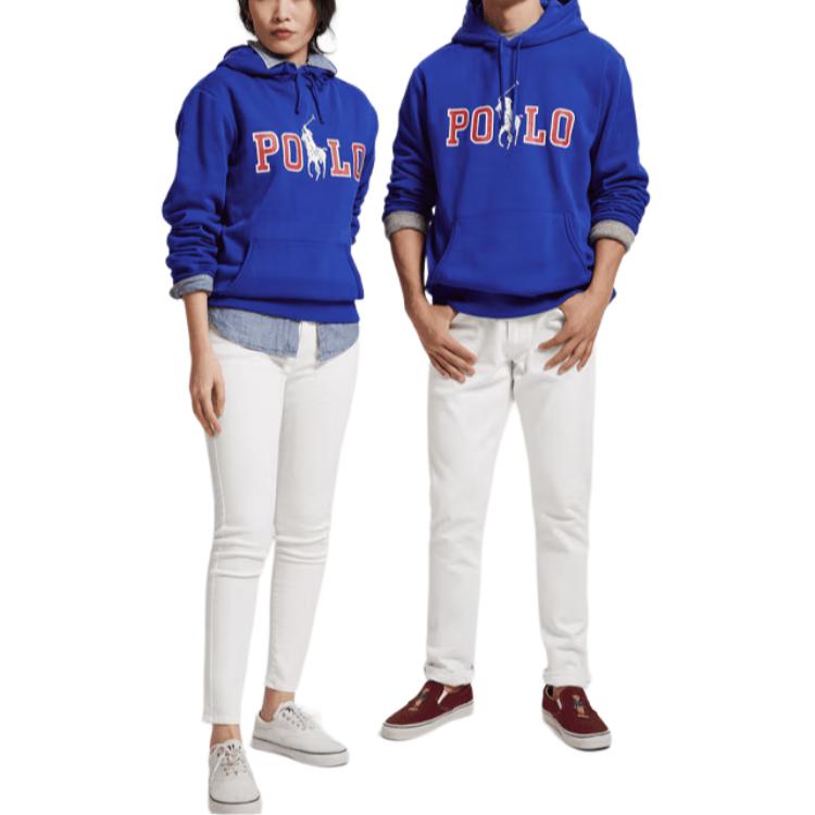 Polo Ralph Lauren SS24 Genser med hette og lange ermer med stort logotrykk Unisex genser Blå MNPOKNI16821963-401
