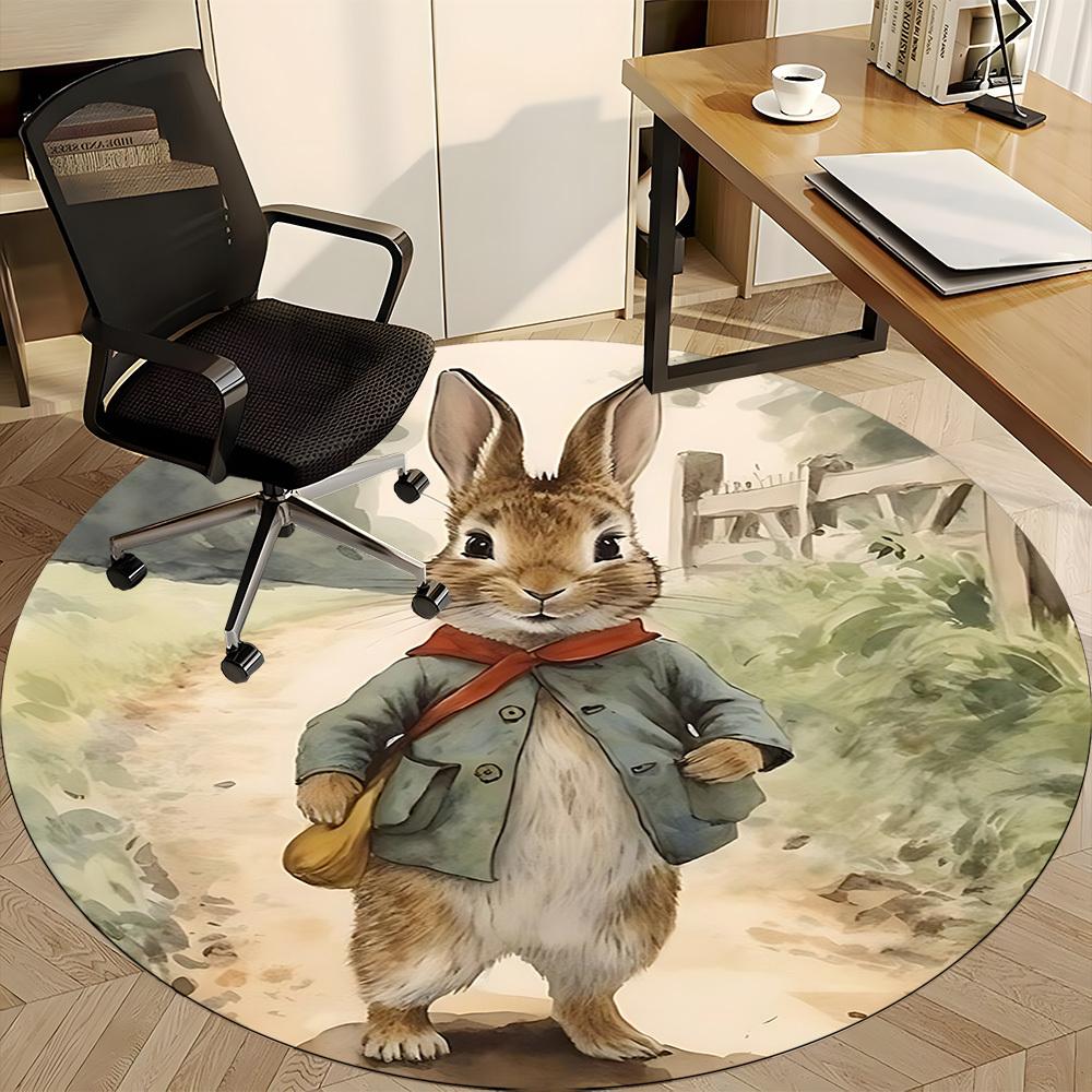 1pc Rabbit Peter Office Round Area Rug, Under Office Chairs Bedroom Living Room Home Decor  a1022319