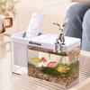 Plastic Amphibious Ecological Tank Small with Cover and Rabbit Ornaments Fish Tank Multi-functional Transparent Goldfish Bowl