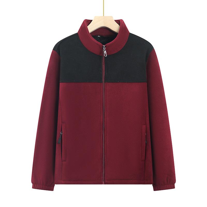 Middle Aged Elderly Women's Autumn Winter Thickened Fleece Cardigan Sweater Jacket Mother Wear Casual Plus Velvet Warm