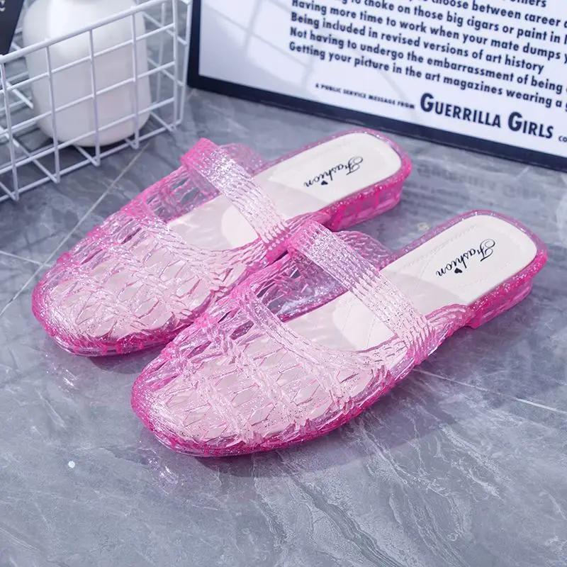 Fashion On Beach With Heel Slides Summer Women's Slippers and Ladies Sandals Korea Style H Sandal Sale 2025 Luxury Original Casual Shoes