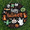 2d Flat 20*20cm, Popular Home Decoration, Halloween Ghost Kitten Wooden Circular Logo, for Club, Kitchen, Garden, Cafe, Bar Decor.