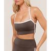 Gymshark Piping Sport-BH Walnussbraun Kastanienrosa Weichweiß B4c6h Nc87