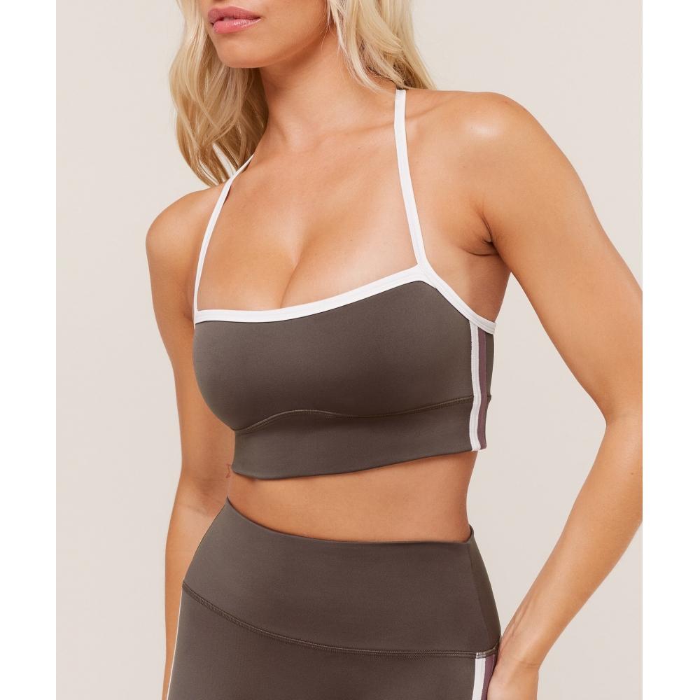 Gymshark Piping Sport-BH Walnussbraun Kastanienrosa Weichweiß B4c6h Nc87