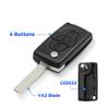 S For Peugeot 1007 For Citroen C8 4 Buttons Remote Flip Folding Car Key Shell Case Fob Va2 Hu82 Blade Ce0523 Ce0536