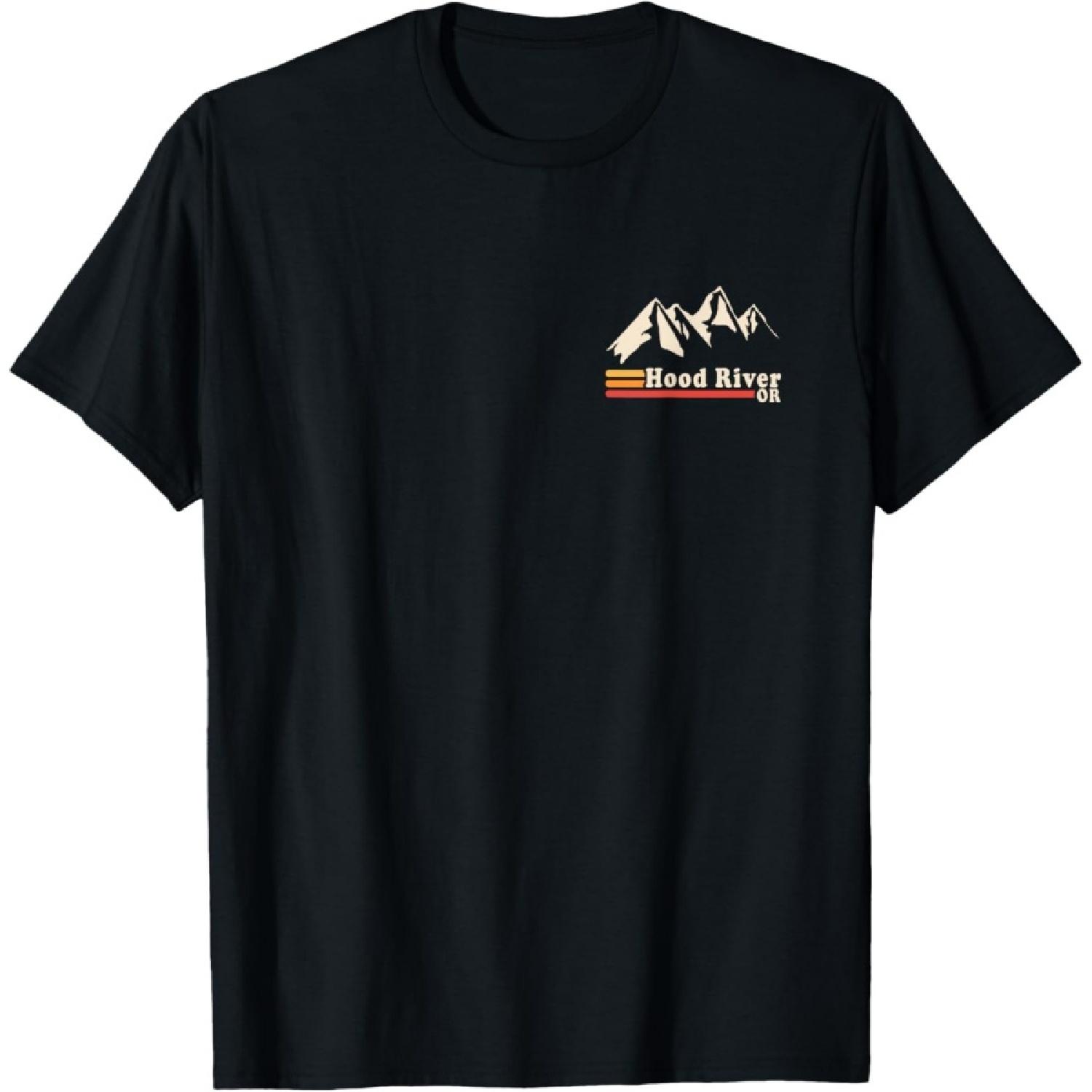 Hood River By Design Tee Company Retro Classic Black T-Shirt S