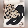 Kids Cartoon Casual Fashion Outfit Set Long Sleeve Top & Pants