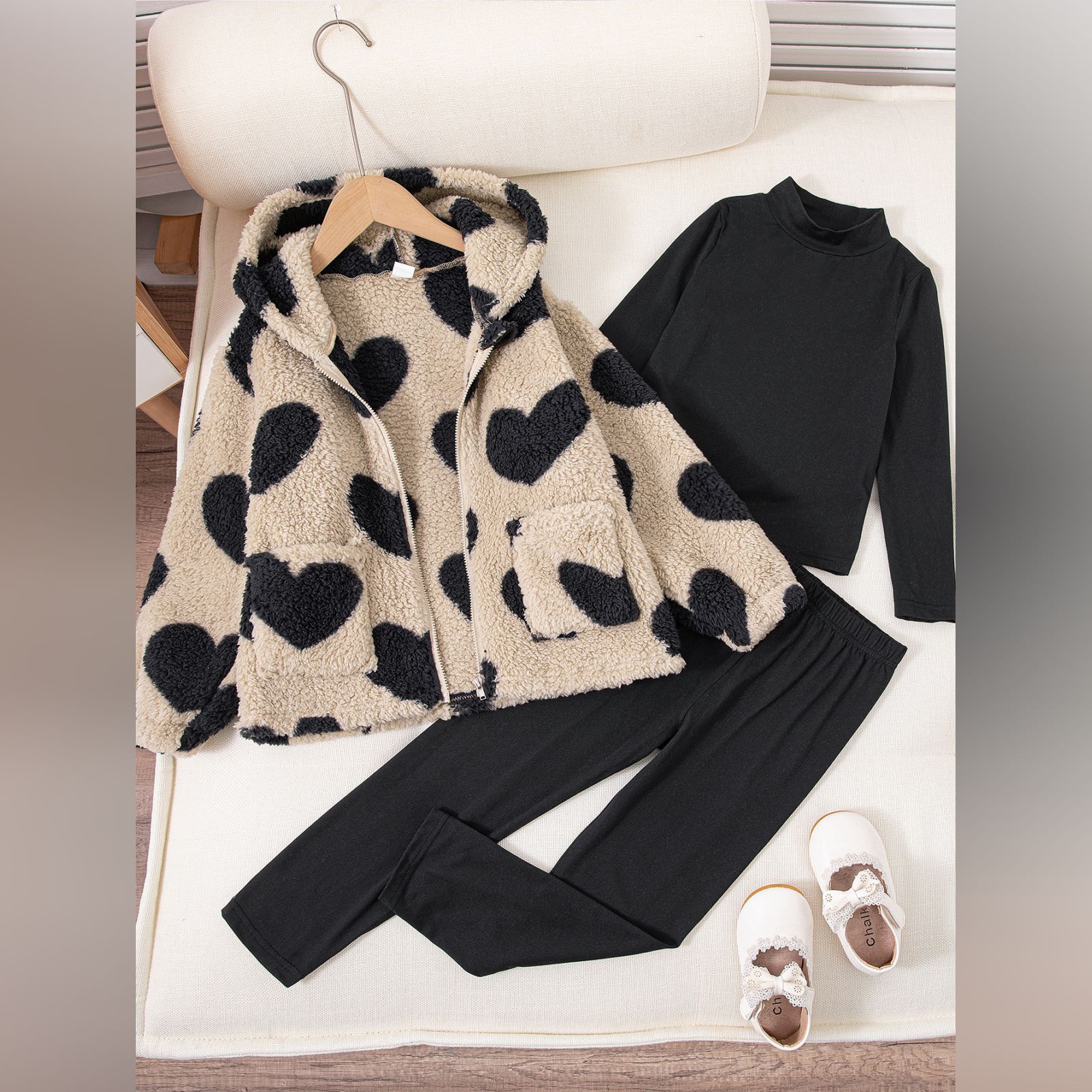 

Детский мультяшный повседневный модный комплект: топ с длинным рукавом и брюки 8Y чёрный