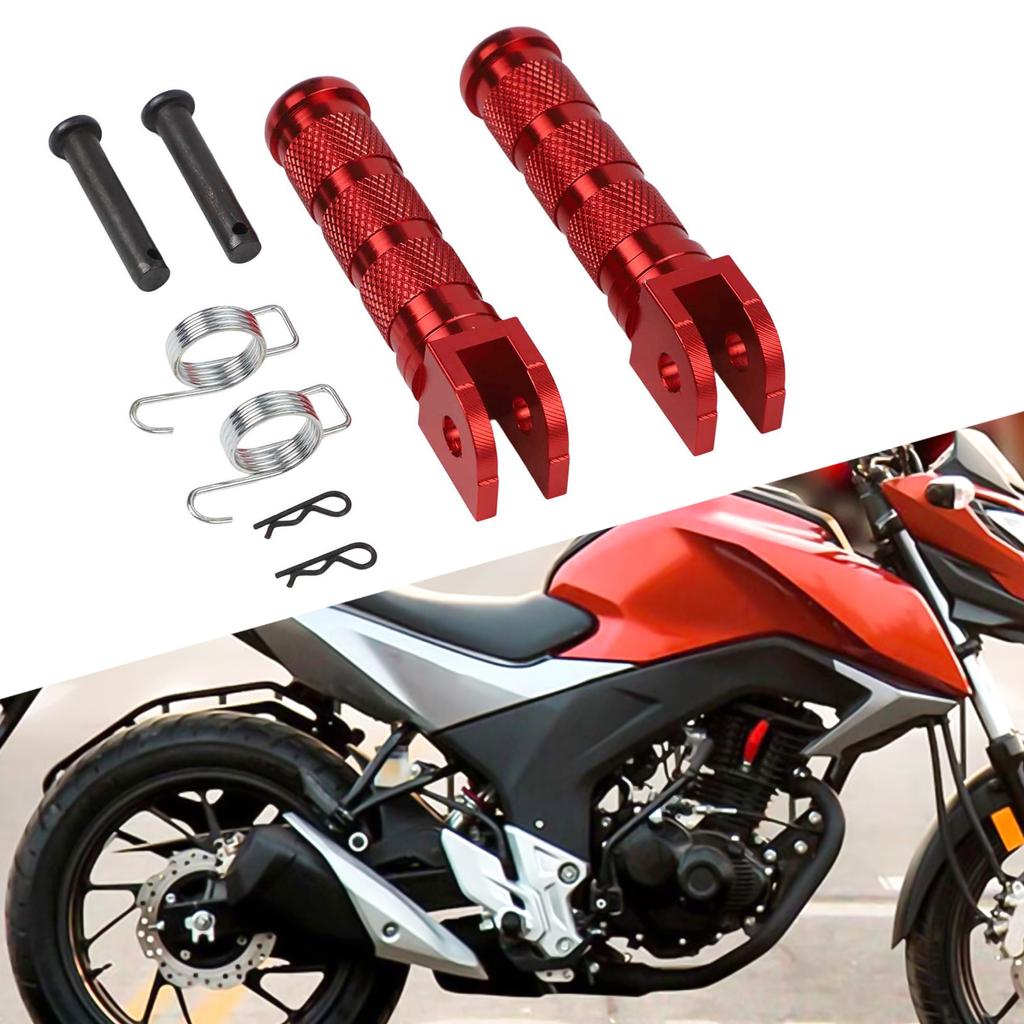 Motorcycle Riding Street Riding Retro Foot Pegs Comfort Control Pegs Red 11*8*5 Shock Absorption Design Vibrant Appearance