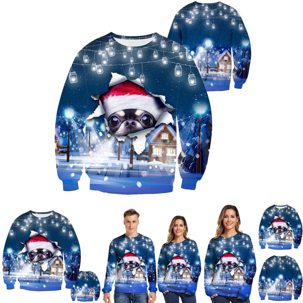 Unisex Ugly Christmas Sweater With Funny Dog Print And Soft Breathable Fabric