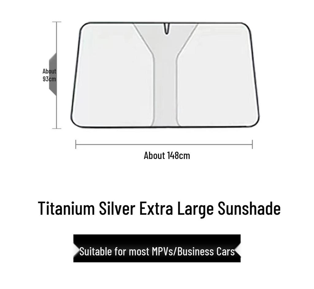 Silver-Coated Anti-Glare Car Sunshade Umbrella for Front and Side Windows