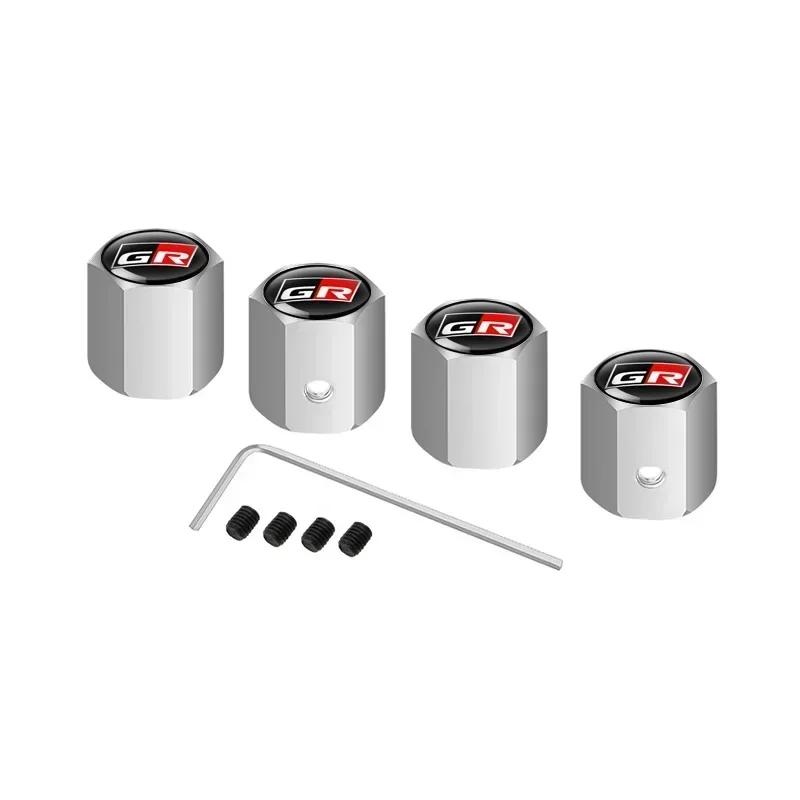 

Alloy Anti-Theft Tire Valve Caps Car Wheel Stem Rim Caps Covers For Toyota GR Sport Yaris Corolla Hilux Supra C-HR Accessories make1 срібний