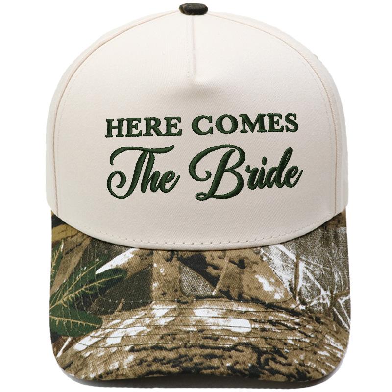 HERE COMES The Bride Embroidery Color Matching Truck Driver Hat Bride Wedding Party Shade Dad Hat