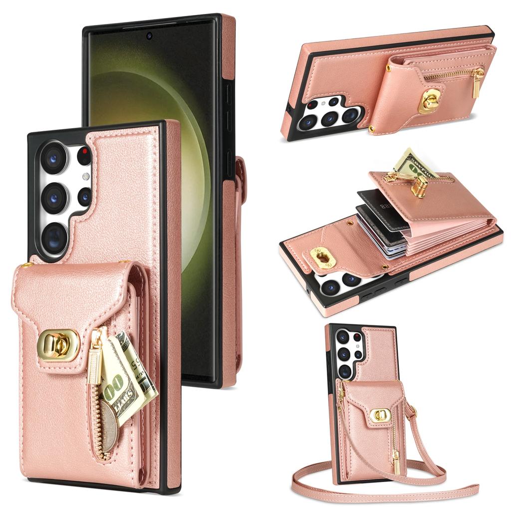 Crossbody Leather Case for Samsung Galaxy S25 S24 Ultra FE S23 Plus S21 FE S20 A14 A54 A13 A53 A52 Wallet Card Slot Phone Cover