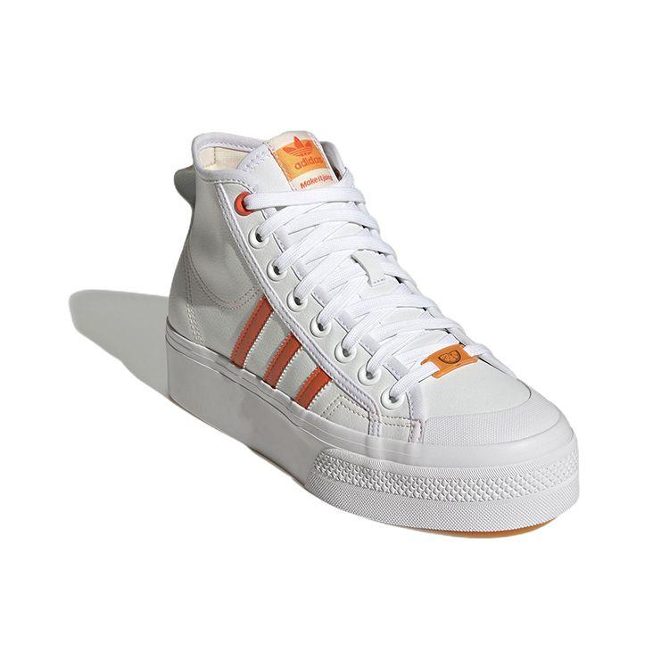 adidas Nizza Platform Mid Vegan White Bliss Orange Women Sneakers Cloud-White Semi-Impact-Orange GY1897