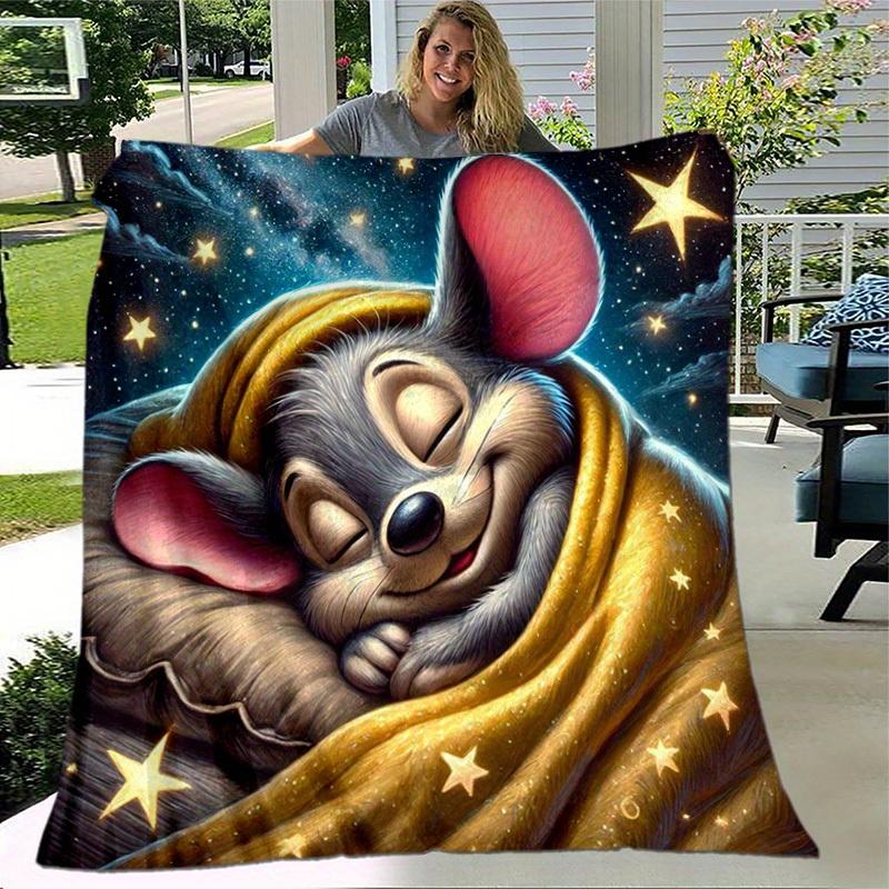 1pc. Cute Cartoon Mouse Print Blanket - Perfect for Home, Office, Outdoor Use, Gift Idea,