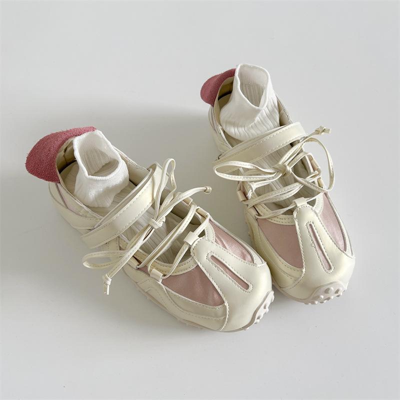 Pink Retro Flat Bottom Shallow Mouth Inner Height Increase German Training Shoes Women's Summer 2025 New Ballet Mary Jane Single Shoes