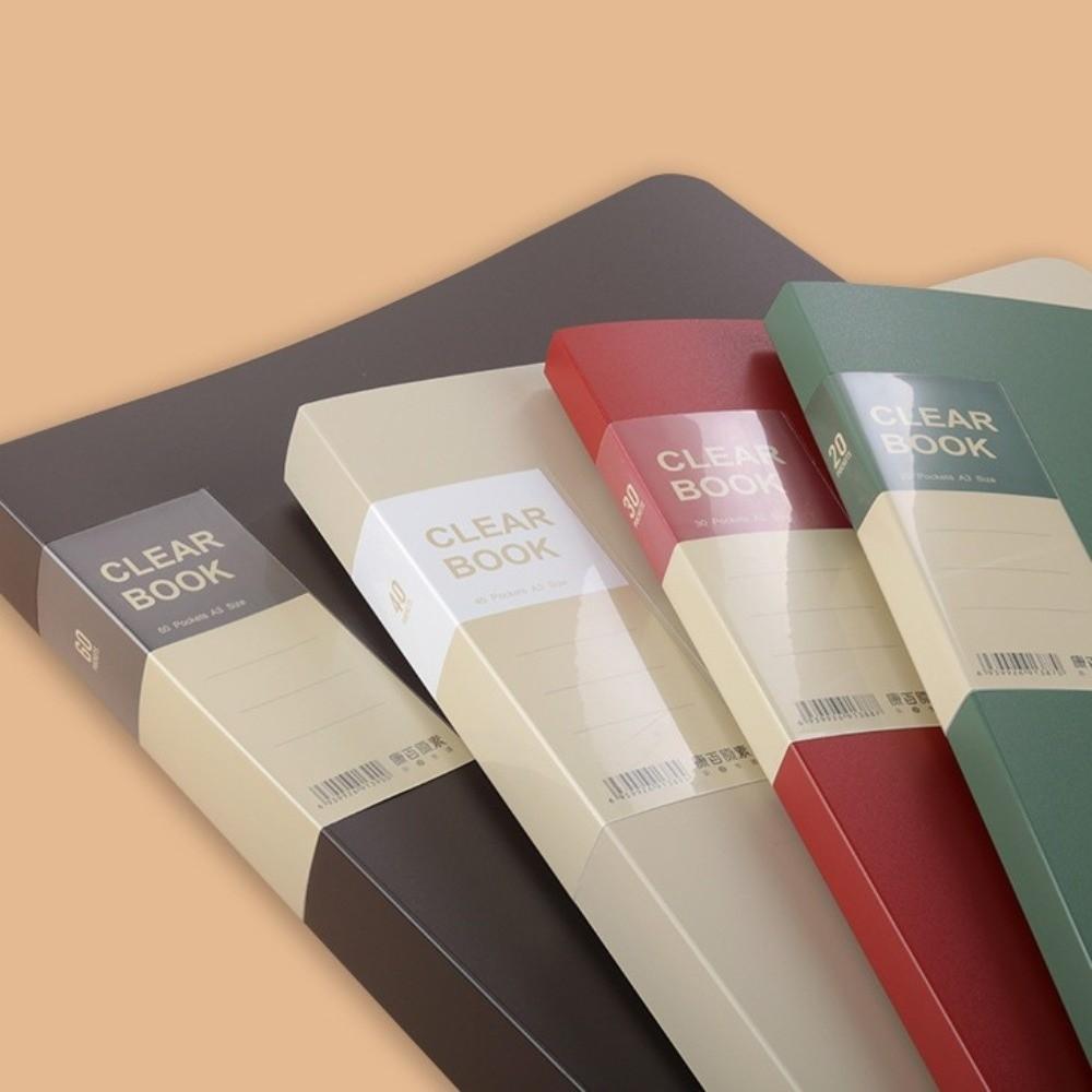 Multifunctional Large Portfolio Sketch Folder Light Retro Color 40 Pockets File Folder Office