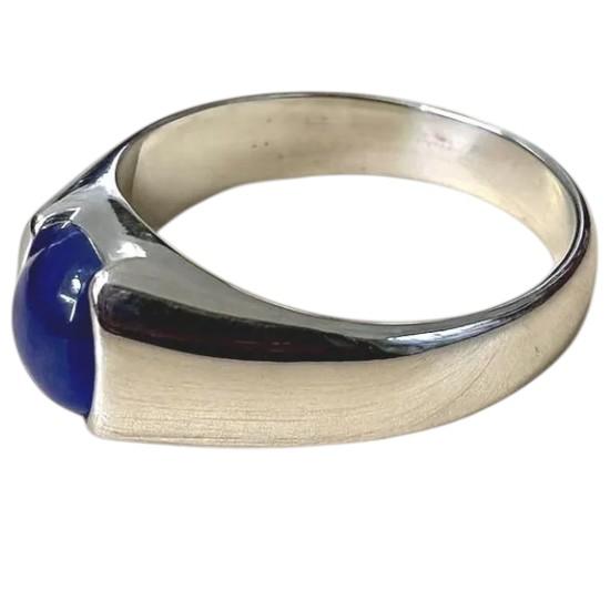 Oval Star Sapphire Ring, 925 Sterling Silver Band, Vintage Partywear Jewelry, Unisex Birthday & Anniversary Gift, Handmade Ring