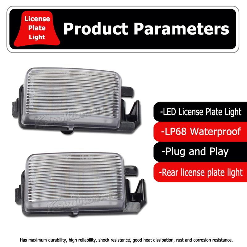 1 Pair Car LED License Plate Lights Number Plate Lamp for Nissan Tiida Livina Versa For Infiniti Skyline V36 G35 G37 350Z