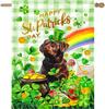 Chocolate Lab St Patricks House ags 28x40 Double Sided Labrador Dog St Patricks Day Lawn ag Buffalo Plaid Shamrock ag  EEL