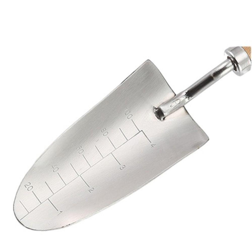 Stainless Steel Garden Shovel Rake Shovel with Wooden Handle Rustproof L-shaped Weeding Sickle Handheld Crevice Weeding Tool