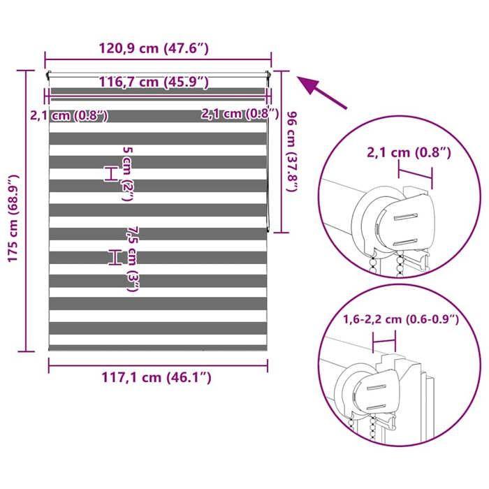 VidaXL Store Enrouleur Tamisant 120x175 cm Gris Store Occultant Fenêtre Maison 240215