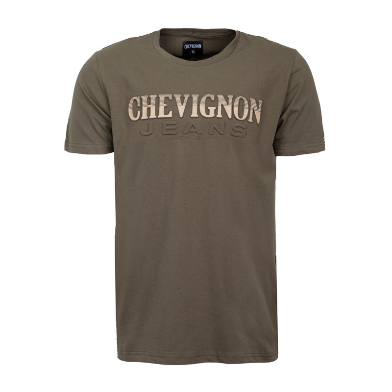 CHEVIGNON vīriešu T-krekls ar svītrainām kokvilnas logotipu