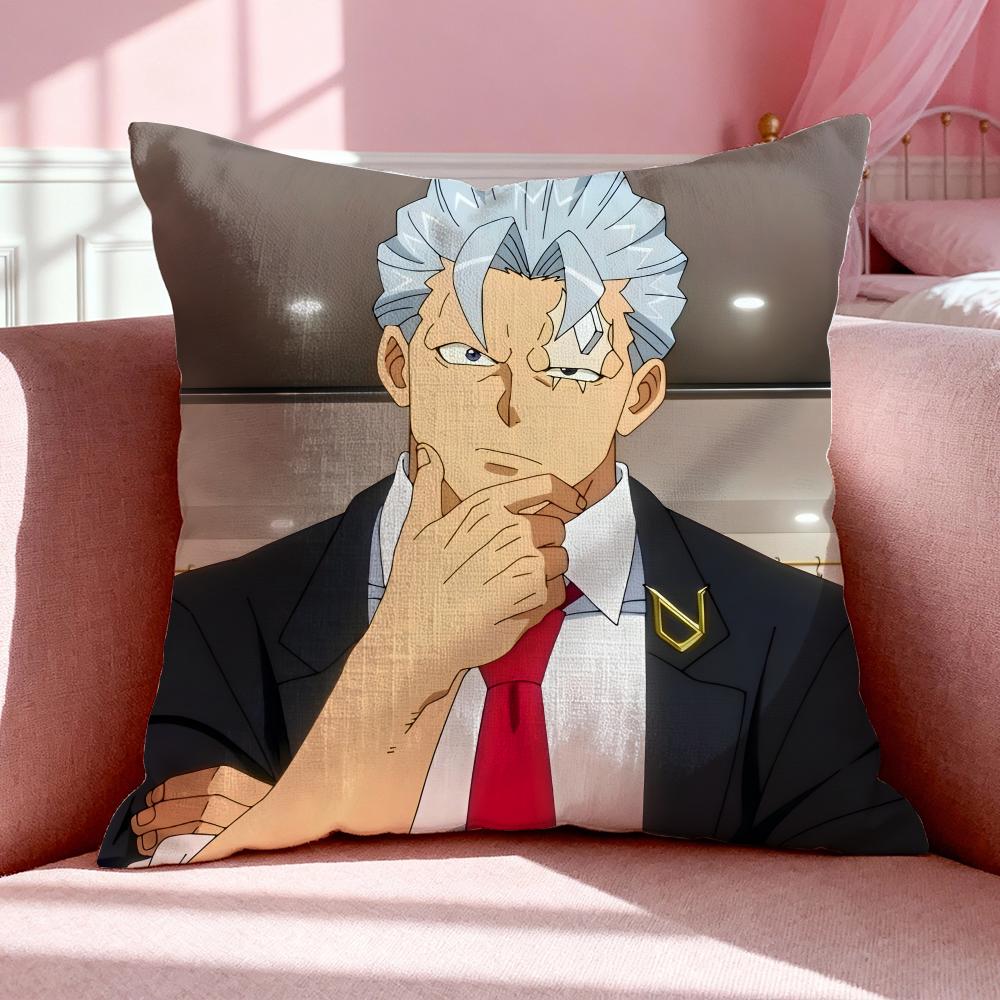 Anime U‑Undead Unluck Cushion Cover Breathable Linen Pillowcase Summer Odorless Eco-Friendly Invisible Zipper Washable