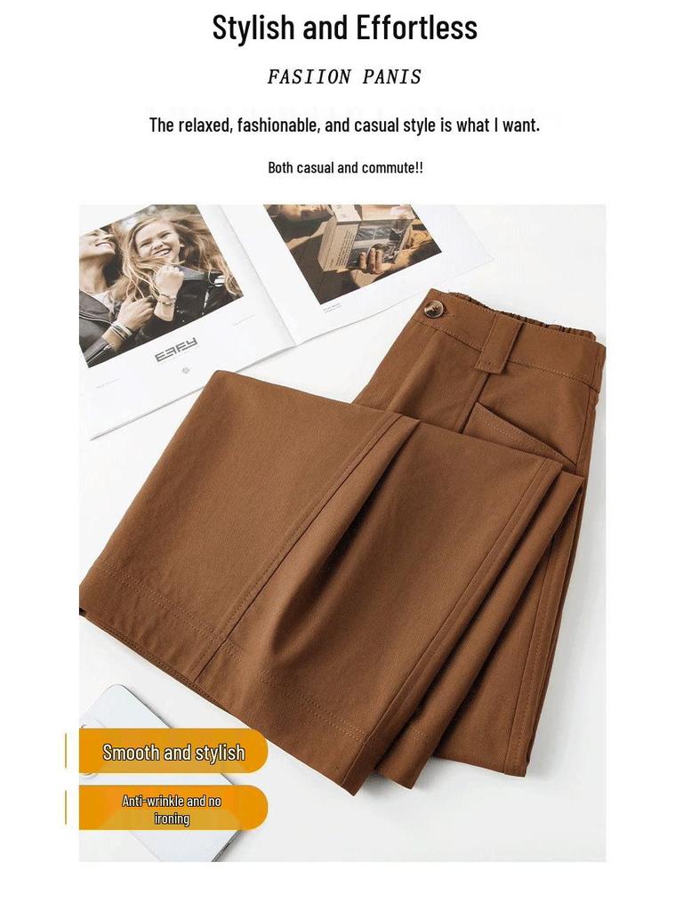 Stylish High-Waisted Wide-Leg Pants 2026: Women's Slimming Casual Spring/Autumn Pants