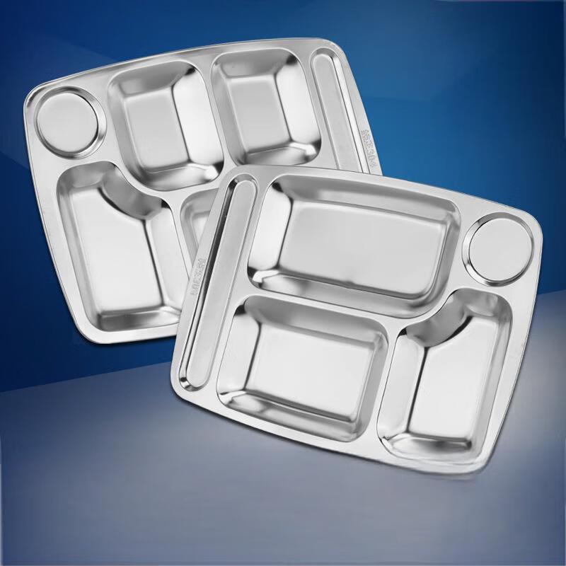ZISIZ Vertiefter Lunchtablett aus 304 Edelstahl mit Fächern