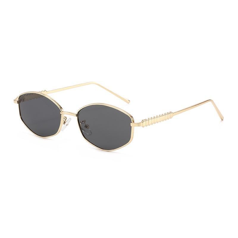 Retro Irregular Shape High-End Metal Sunglasses Unisex UV400 Protection Premium Vintage Style Sun Glasses for Fashion Streetwear