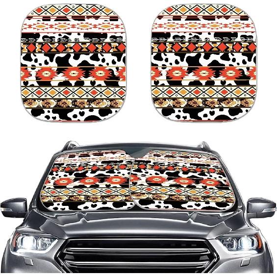 Mushroom Car Windshield Sunshade Daisy Flower Dragonfly Butterfly Mushroom Auto Front Sun Shades Foldable Sunlight Protection Visor Universal Vehicle