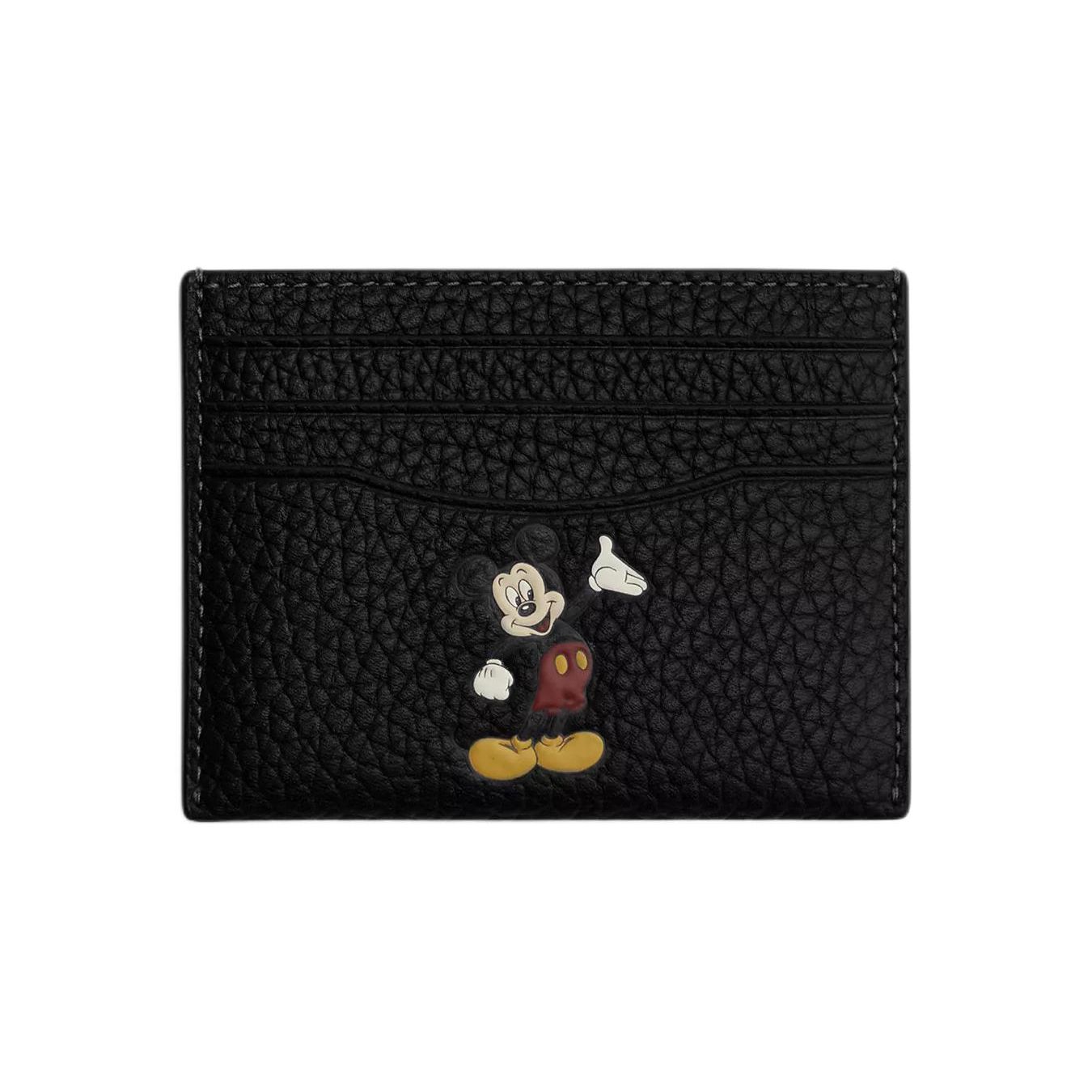

Coach X Disney Card Case Mickey Mouse Cartoon Pattern Pebble Leather Card Holder Men Card Holder Black CR375-BLK Basic Set (Bag+Dust Bag)