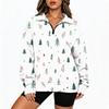 Women's Trendy Printed Half-Zip Sweatshirt, Lightweight Casual Pullover for Spring and Fall