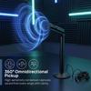 Foldable Desktop Computer Mic Black Portable Condenser Microphone  Interview Recording