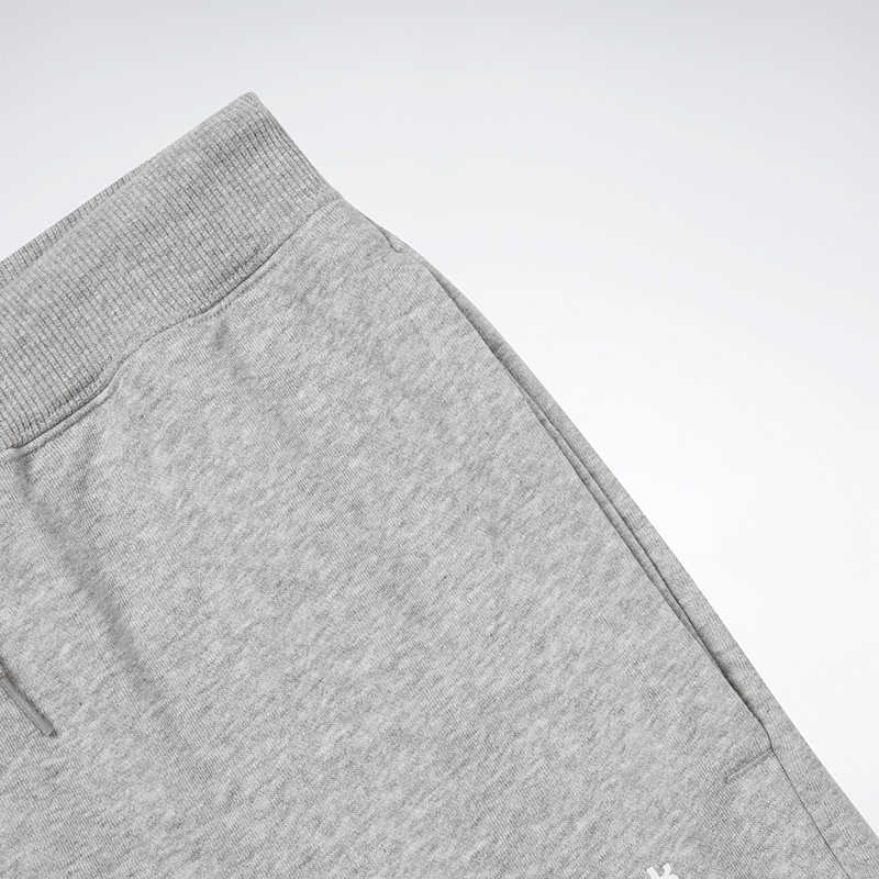 Reebok Solid Color Logo Mid-Waist Cuffed Knit Sports Pants Men Bottoms Gray GR8492