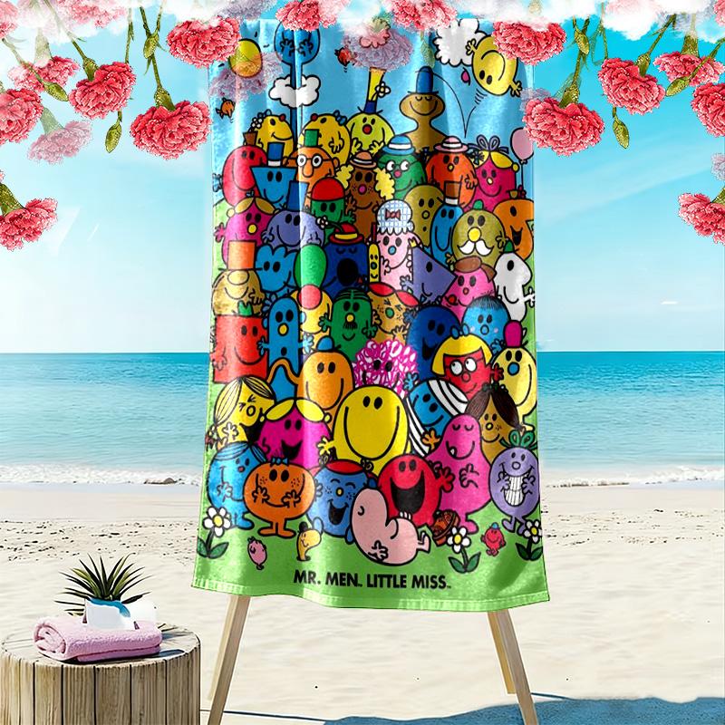 Gentlemen theme 2D Flat Print Beach Towel, Large Soft Quick Dry Towel for Beach Camping SwimmingXSTJ0915531