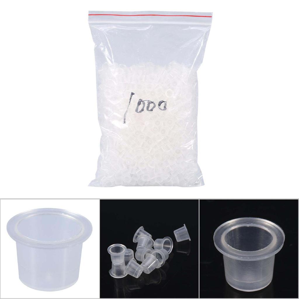 1000Pcs Bag Tattoo Ink Caps Cups Plastic Pigment Storage Container Holder Accessories (S)